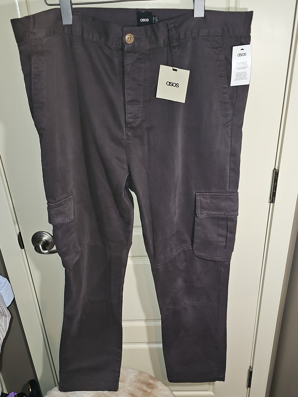 ASOS Men's Cargo Pants in Charcoal Gray Size 38W 32L Reg.
